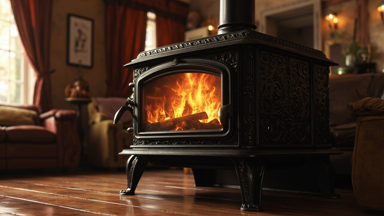 Poele Jotul F400 en action dans un salon  
Jotul F400 chaudronnerie et design moderne